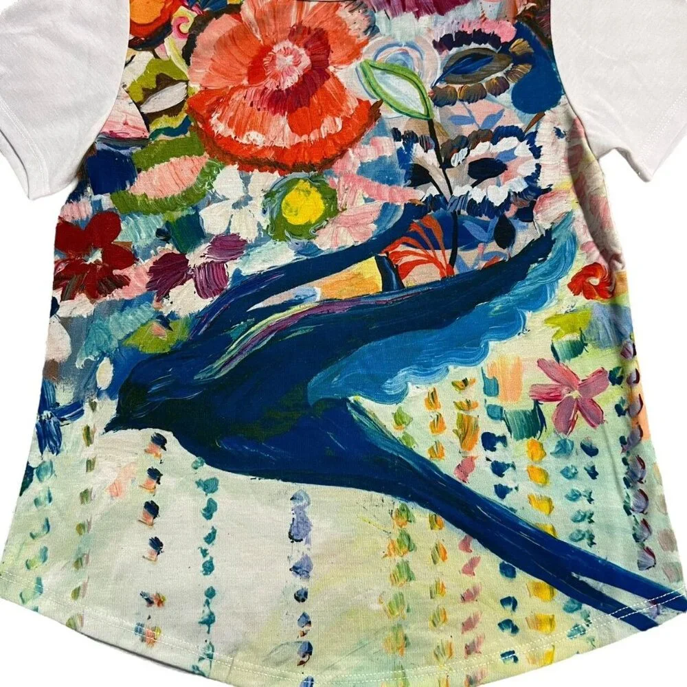 NEW Persnickety 3Y Graphic Art Bluebird Top